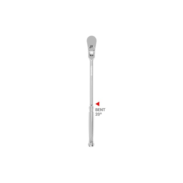 3/8 Inch Drive x 12 Inch Flex Head Bent Handle Long Ratchet